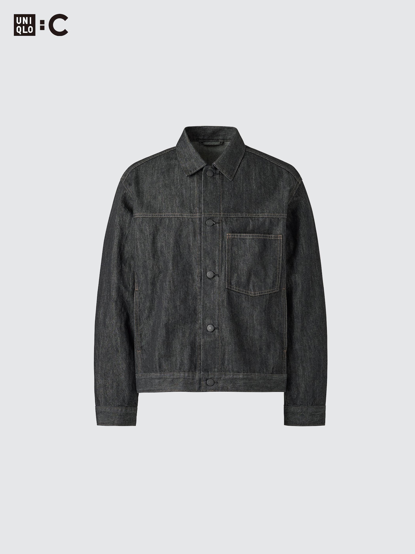 Джинсовая куртка Uniqlo Trucker, цвет: Чёрный — фото 6