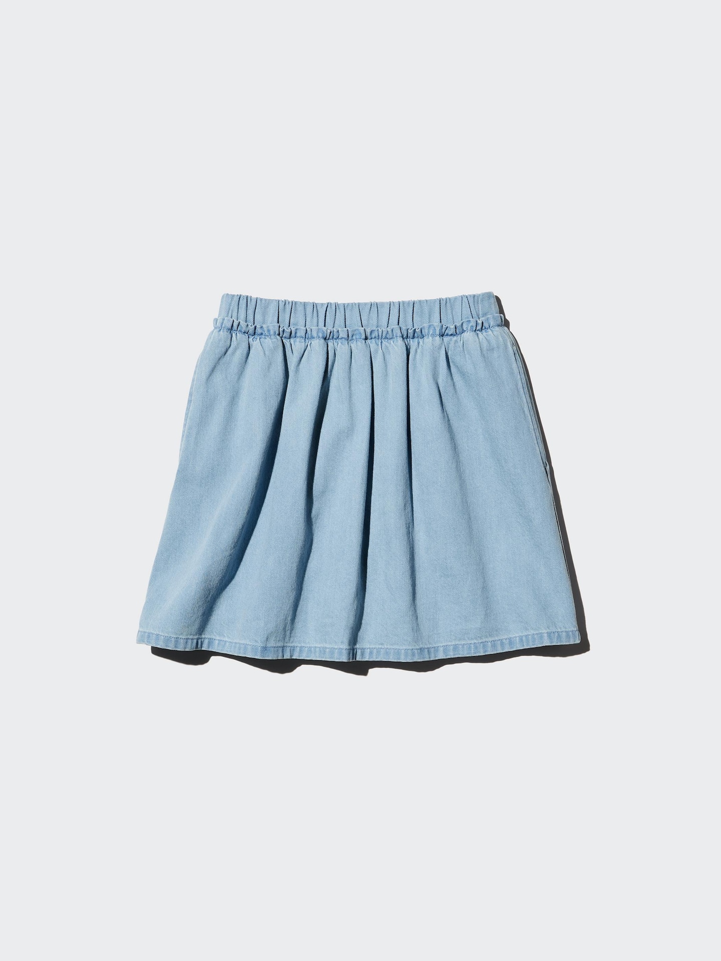 Детская джинсовая мини-юбка-шорты Uniqlo, цвет: Синий — фото 3