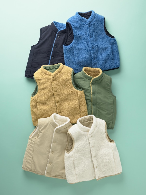 Pile Lined Fleece Reversible Vest