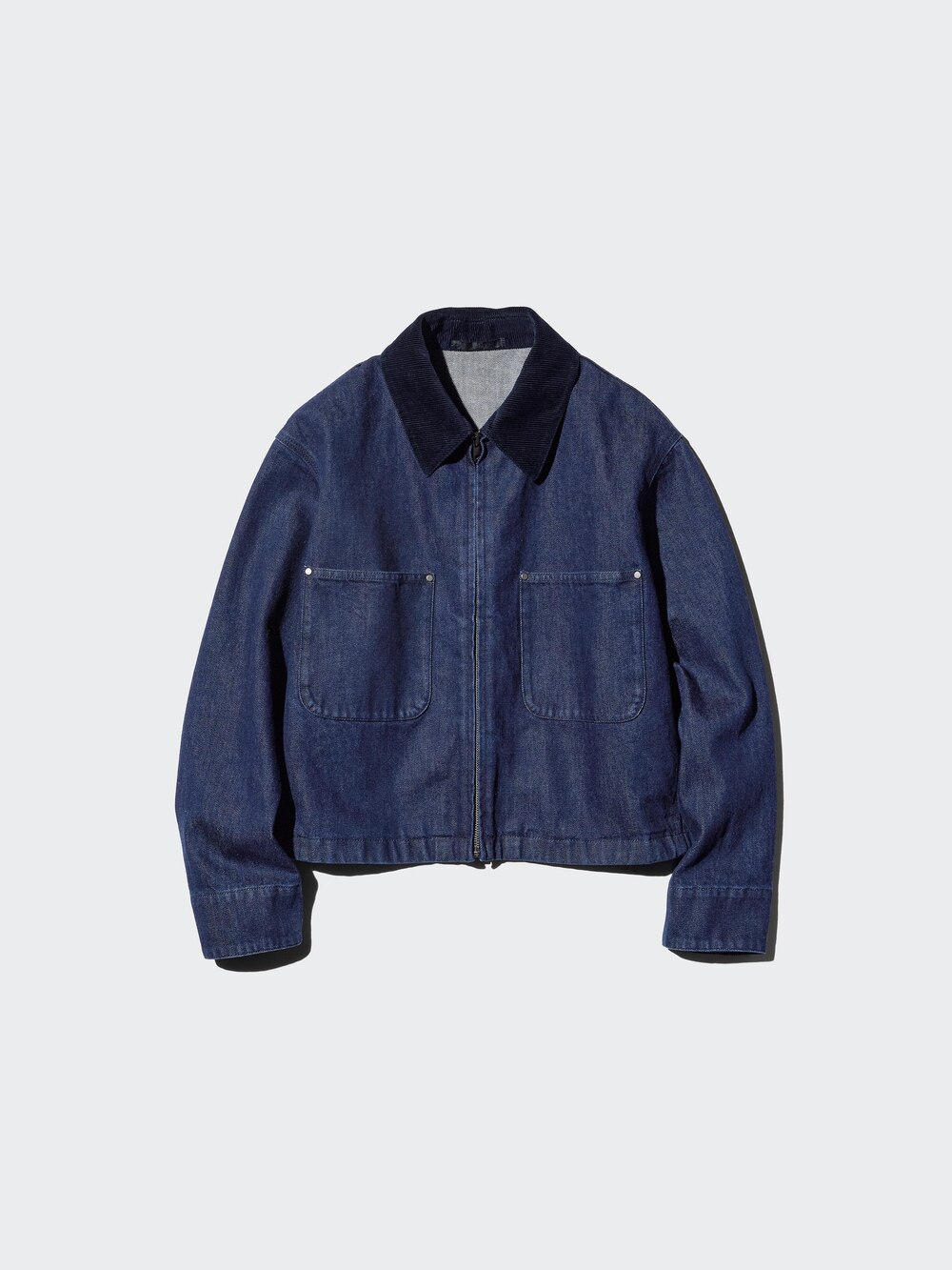Uniqlo Zip-Up Short Jacket | Denim — фото 8