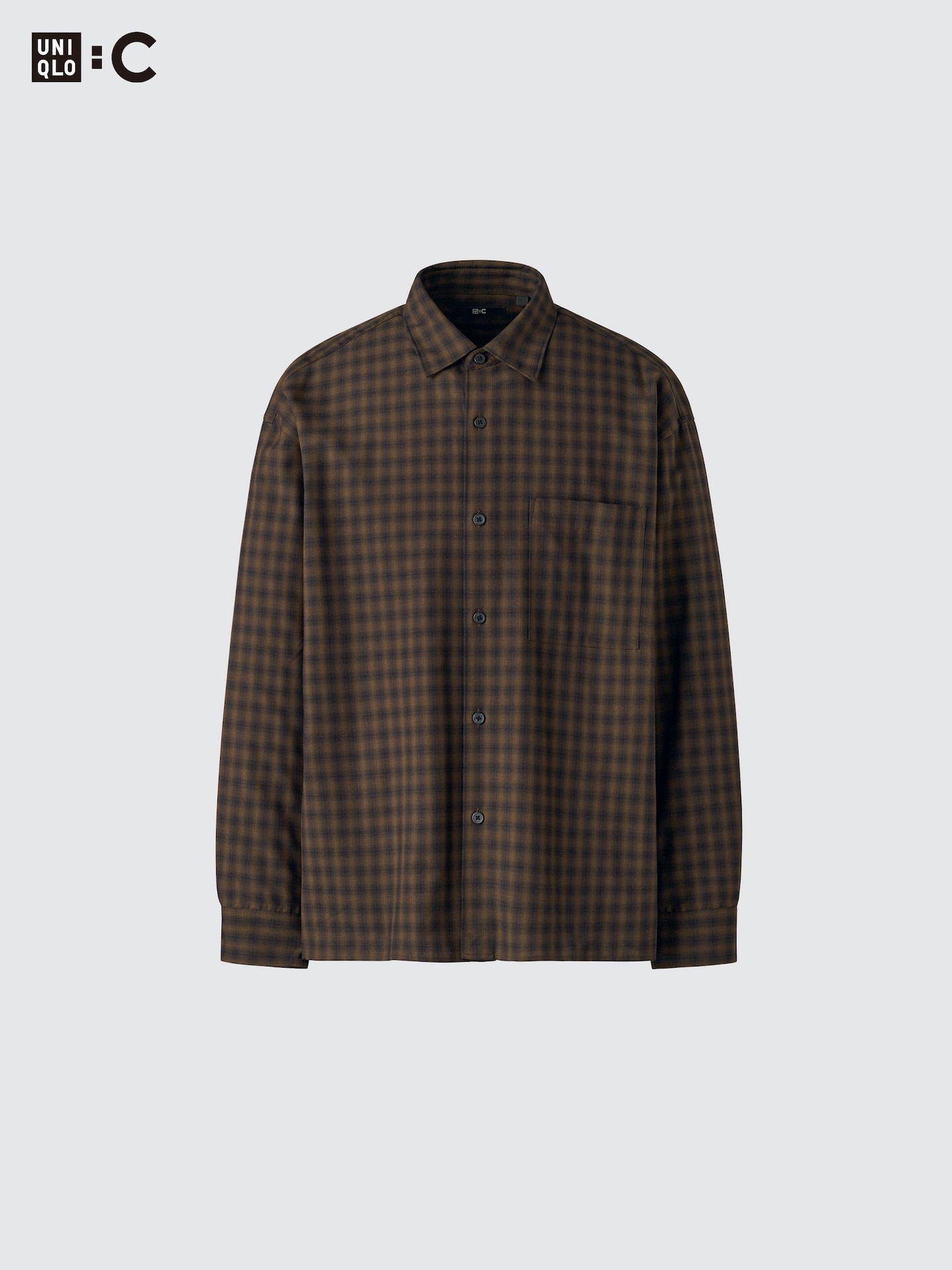Рубашка Uniqlo Easy Care Soft в клетку, цвет: Синий — фото 7