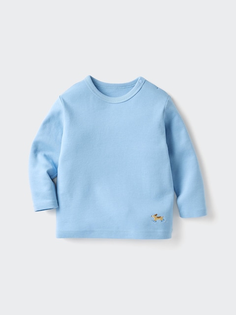 Uniqlo Baby Crew Neck T-Shirt | Long Sleeve | Embroidery