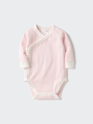 Baby Long Sleeve Bodysuit | Ribbed | Open Front