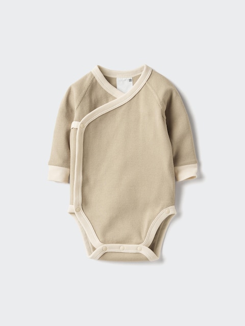 Uniqlo Baby Long Sleeve Bodysuit | Ribbed | Open Front