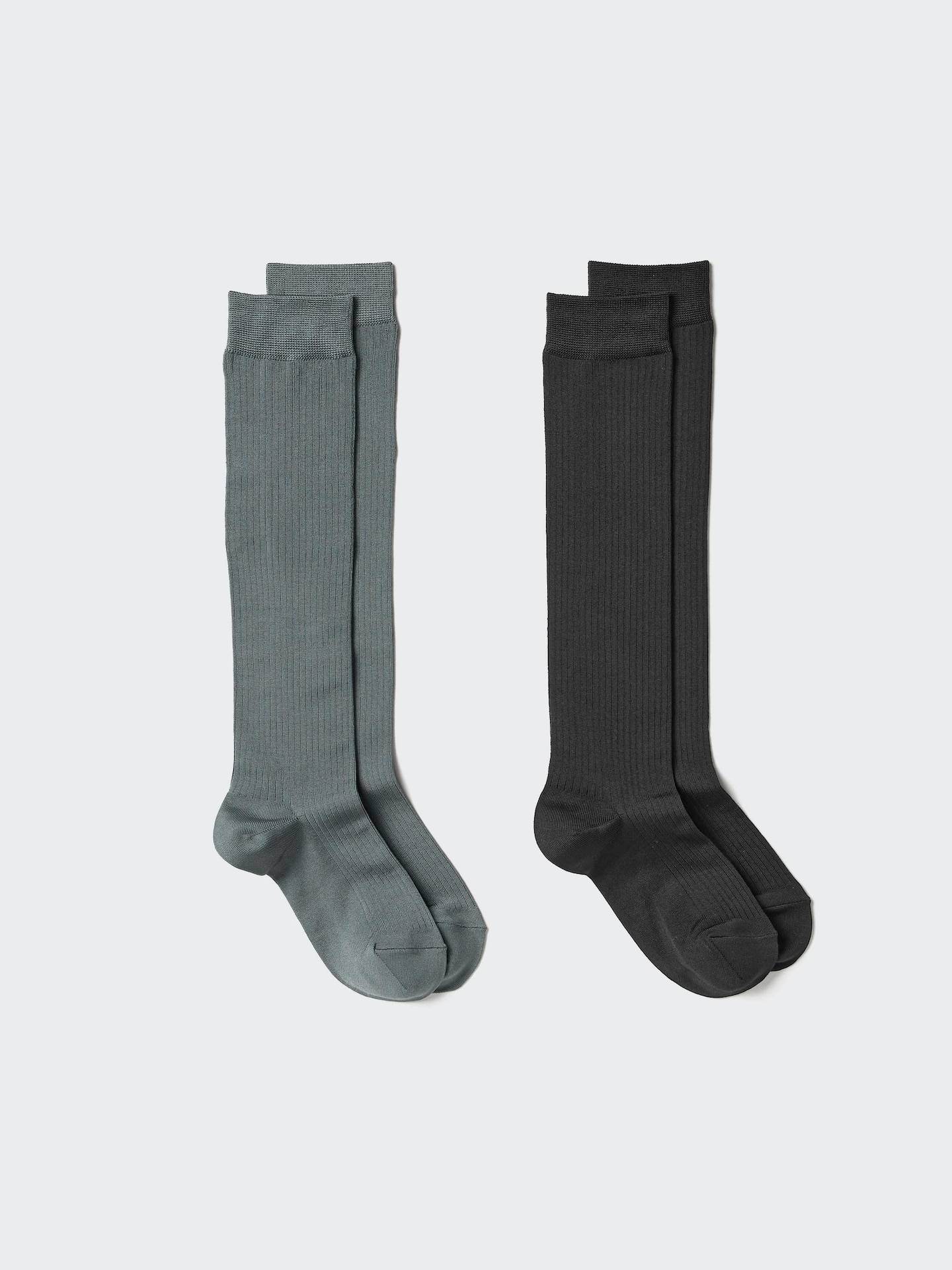 Носки, в рубчик, 2 шт. — Uniqlo, цвет: Тёмный серый — фото 1