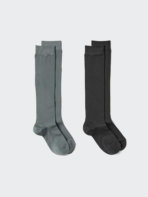 Женские носки Uniqlo Ribbed High Socks | 2 Pair
