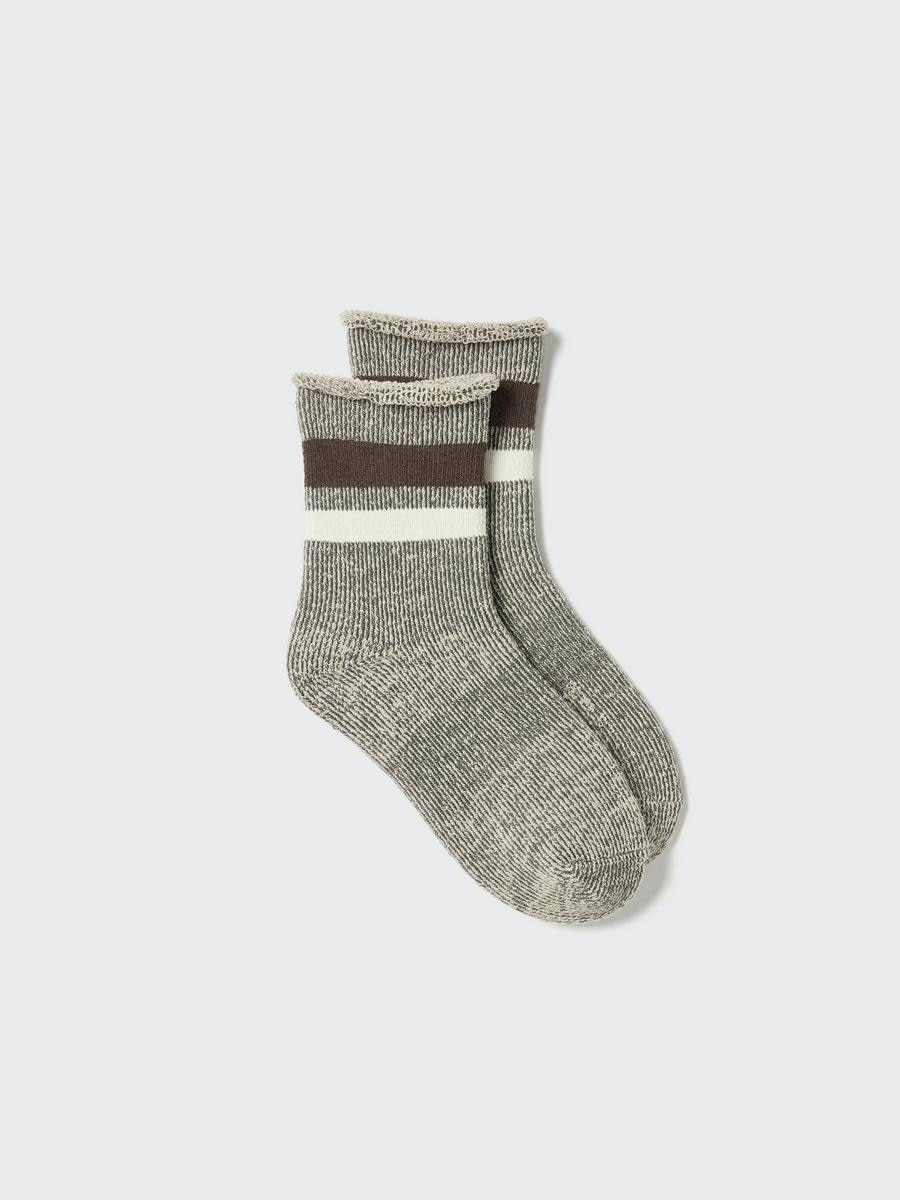 Uniqlo Women's Heattech Socks Room Line With Odor Control, Brown, Us W 7.5-10 In Gray