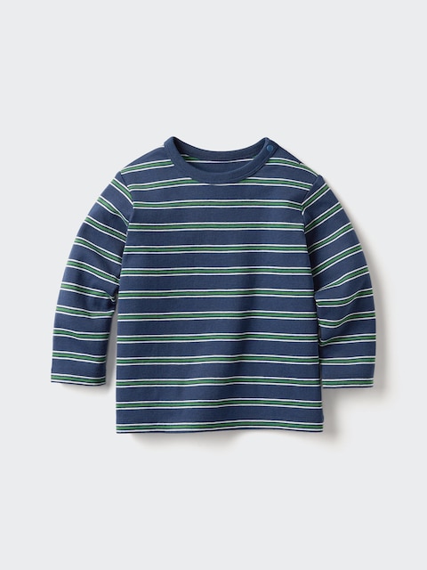 Uniqlo Baby Crew Neck T-Shirt | Long Sleeve | Multi-striped