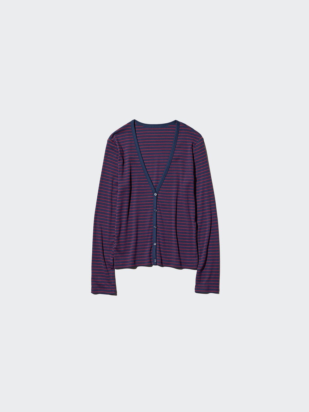 Uniqlo Ribbed V-Neck Cardigan | Stripe — фото 5