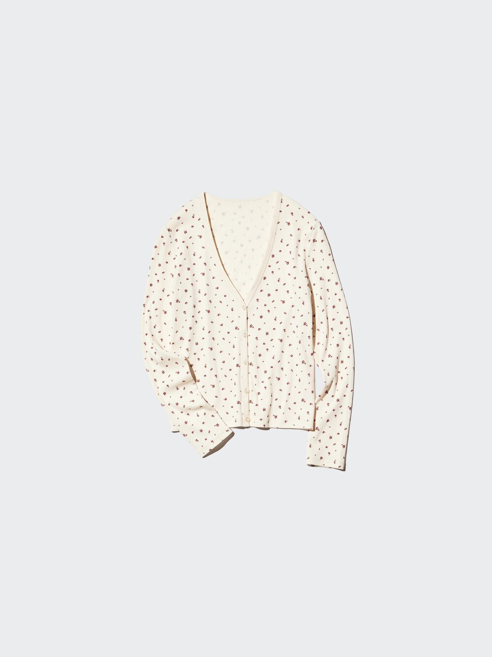 Uniqlo Ribbed V-Neck Cardigan | Flower — фото 5