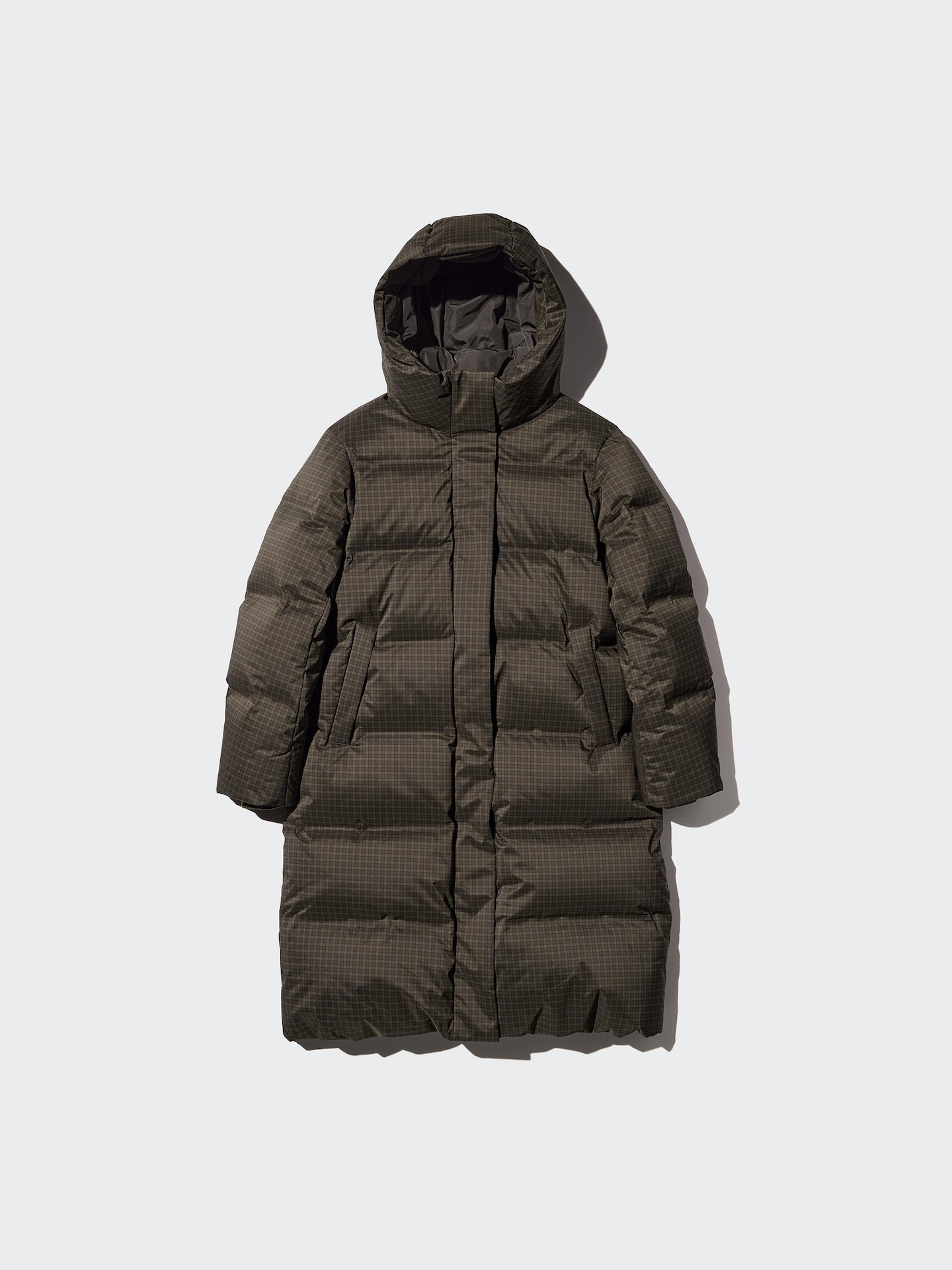 Женское пальто Uniqlo Seamless Down Long Coat Pattern, цвет: Тёмный коричневый — фото 6