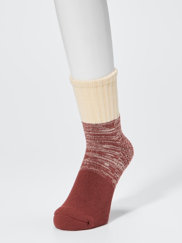 HEATTECH Pile Half Socks | Color Block | Soft Fit