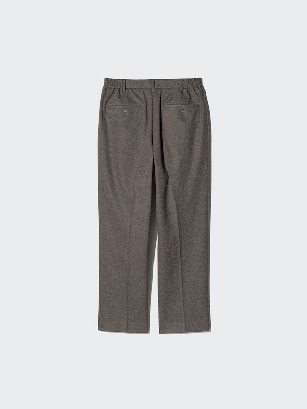 Pleated Wide Trousers (Brushed Jersey, Homespun)