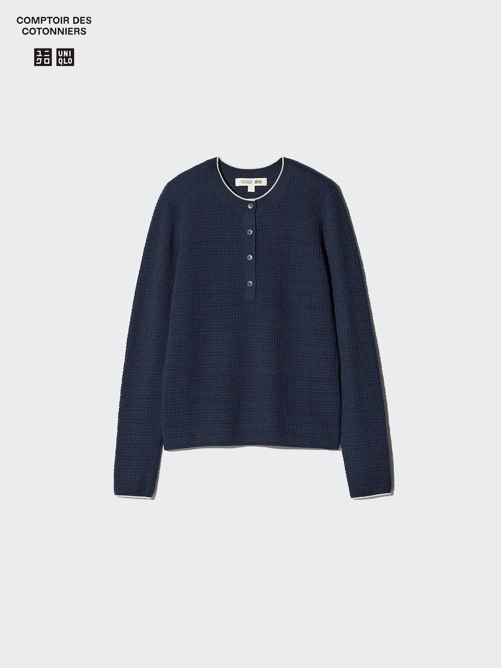 Женские свитеры Uniqlo Merino Blend Henley Neck Sweater — фото 4