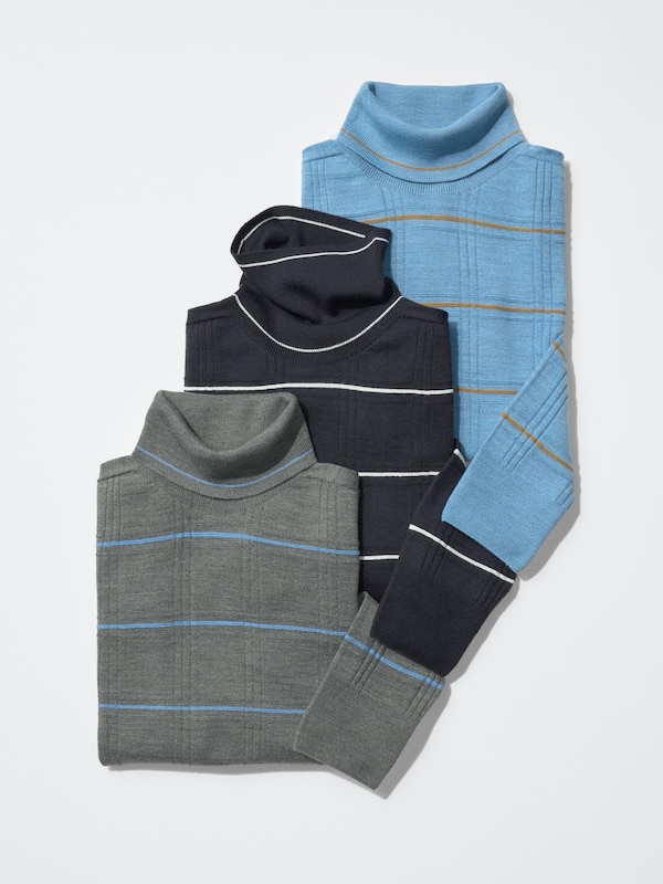 3D Knit Turtleneck Sweater