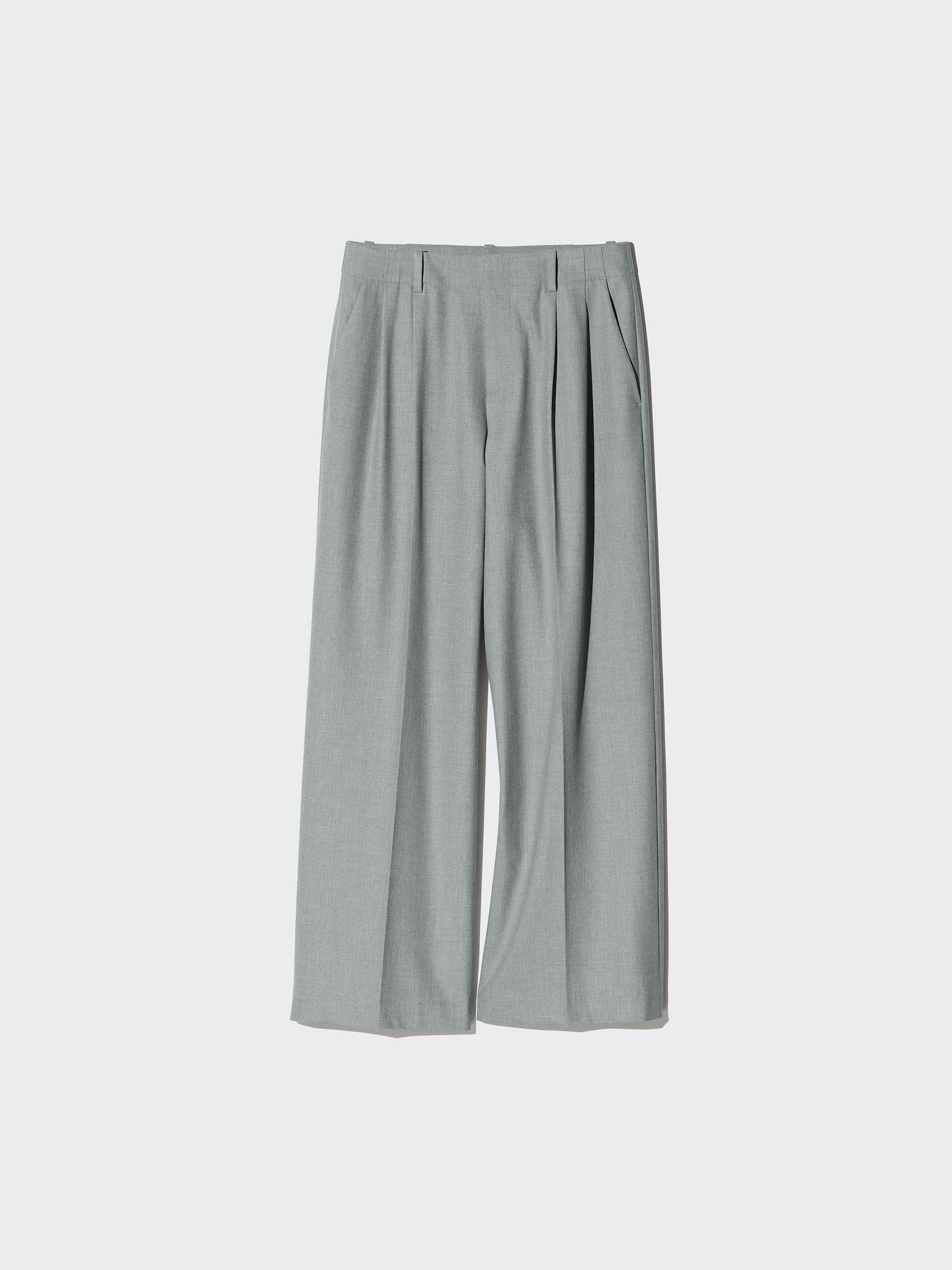 Uniqlo Women's Smart Wide Straight Pants, Gray, Xs