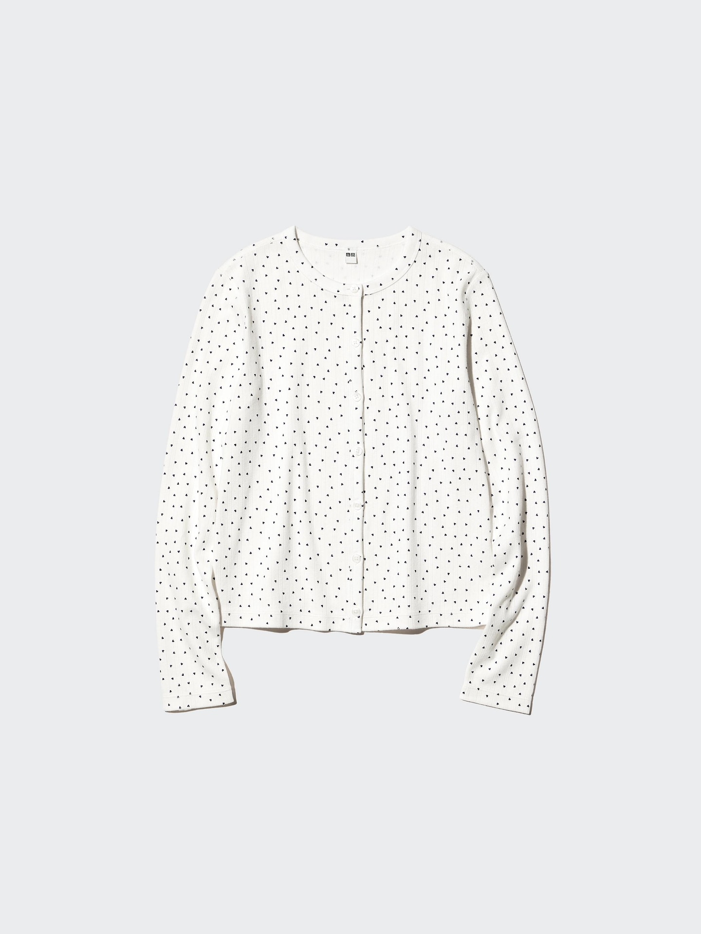 Женский кардиган Uniqlo из ажурного трикотажа, сердечки, цвет: Тёмно-синий — фото 3