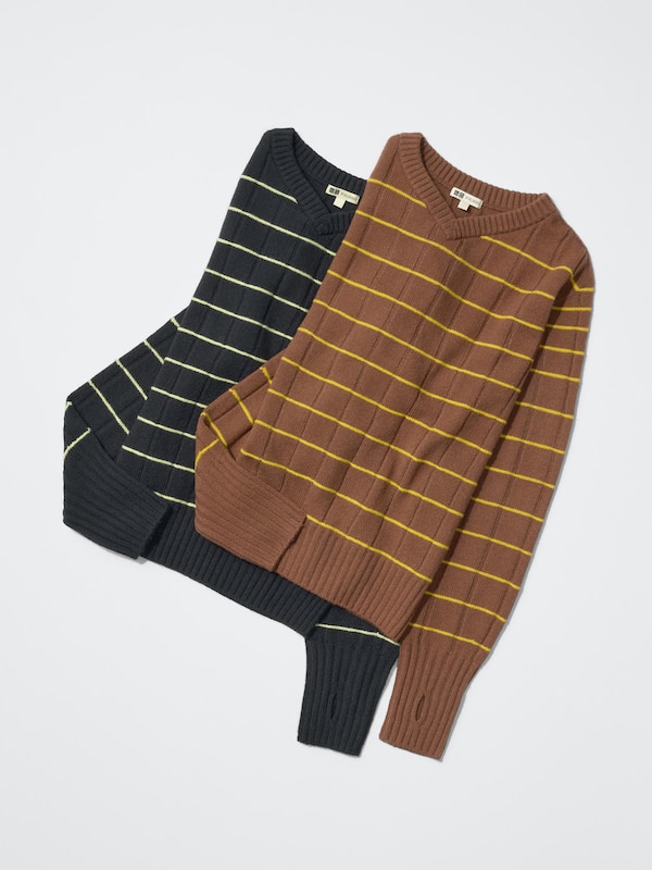 3D Knit V-Neck Sweater
