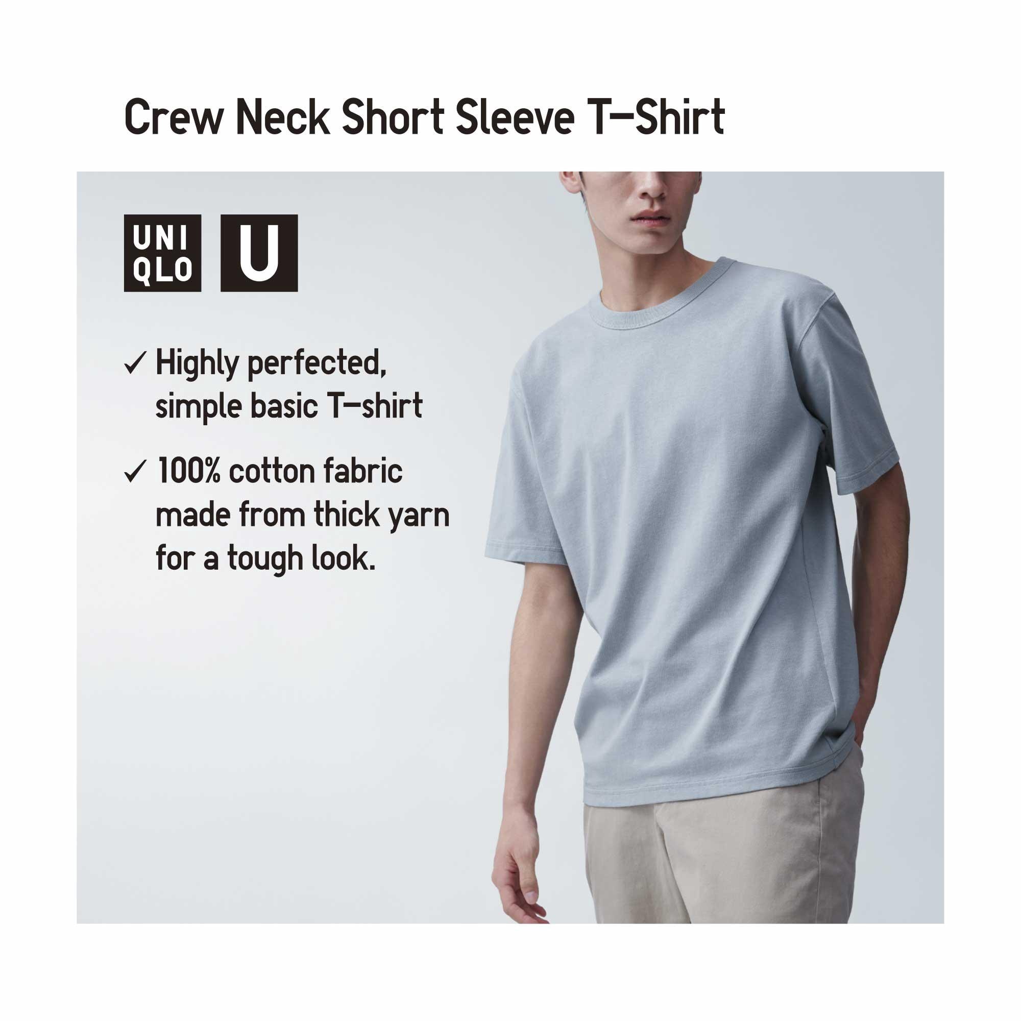 MENS WASHED COTTON CREW NECK LONG SLEEVE TSHIRT  UNIQLO VN