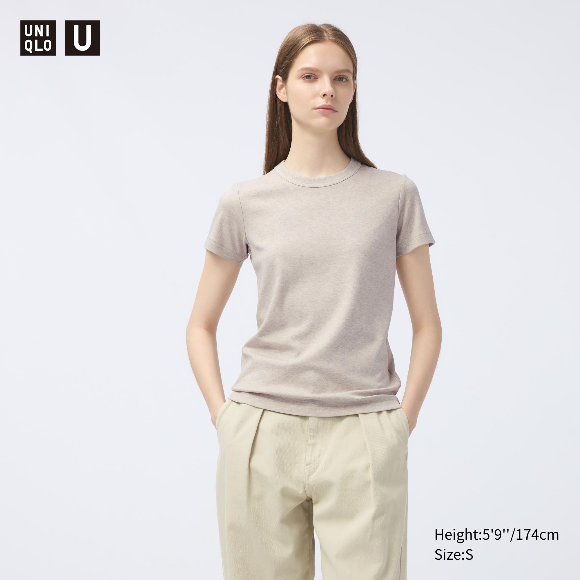 WOMEN'S UNIQLO U 100% COTTON CREW NECK T-SHIRT | UNIQLO AU