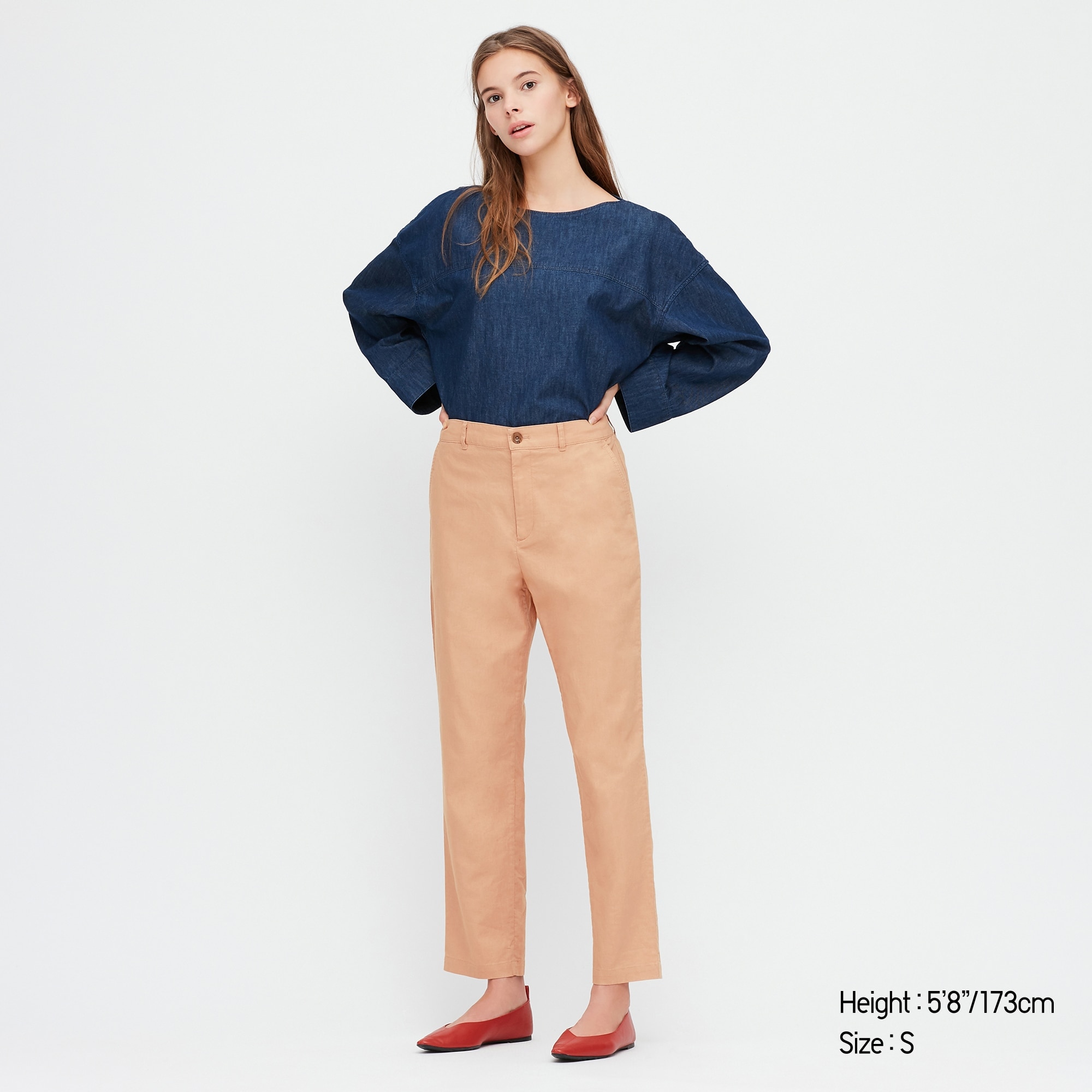 Uniqlo linen cotton tapered pants Clearance