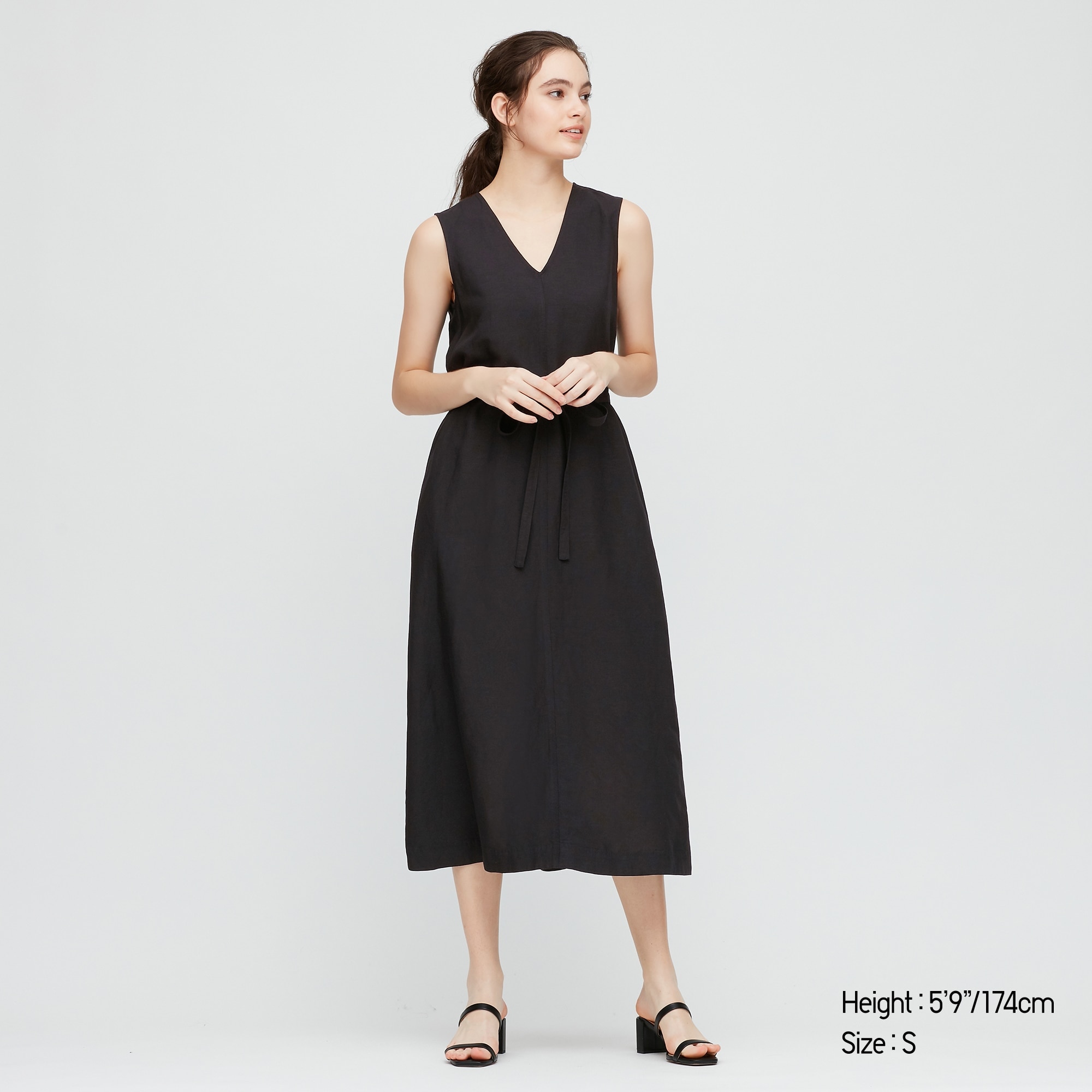 black linen aline dress