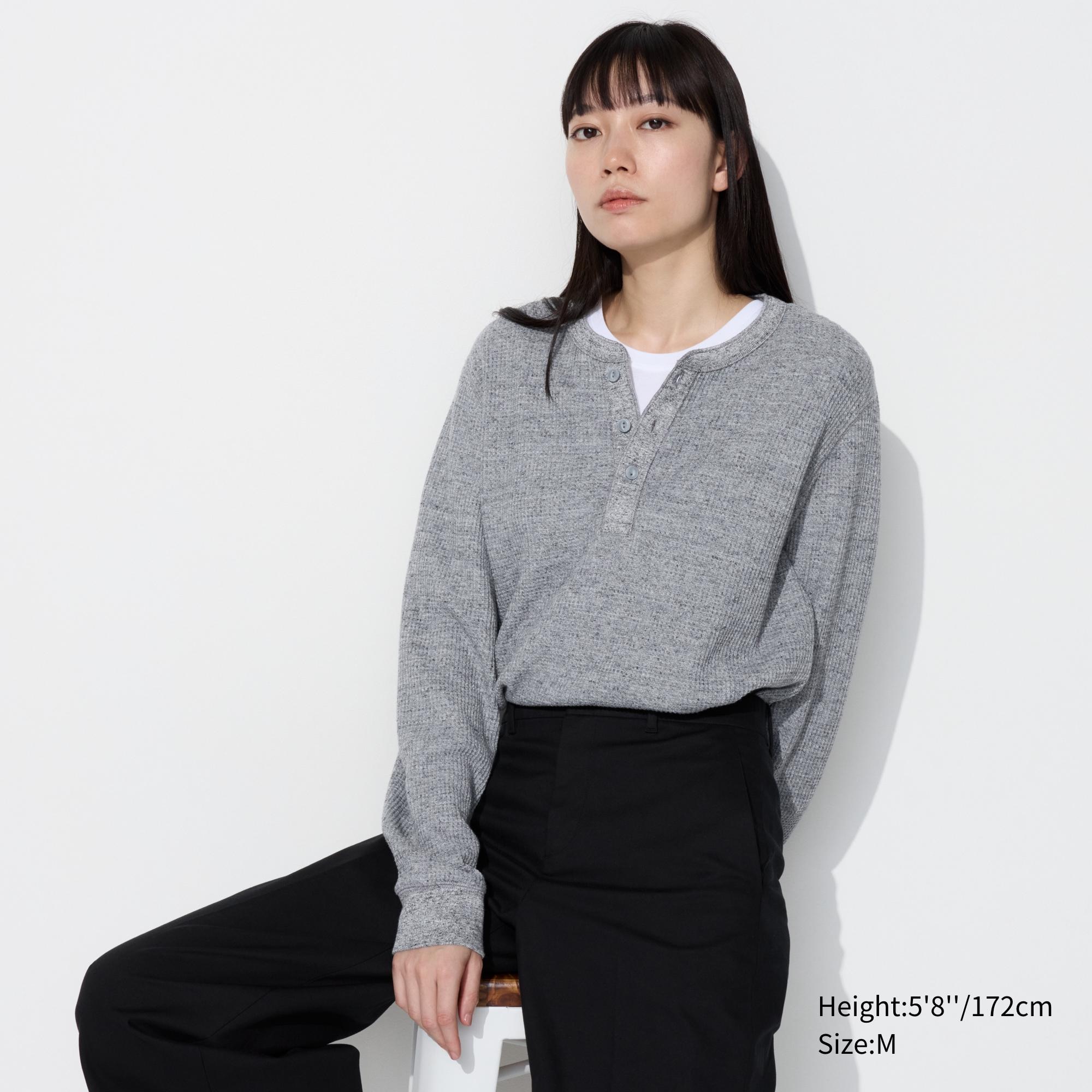 激安の kinema waffle henley neck shirt ヘンリーネック