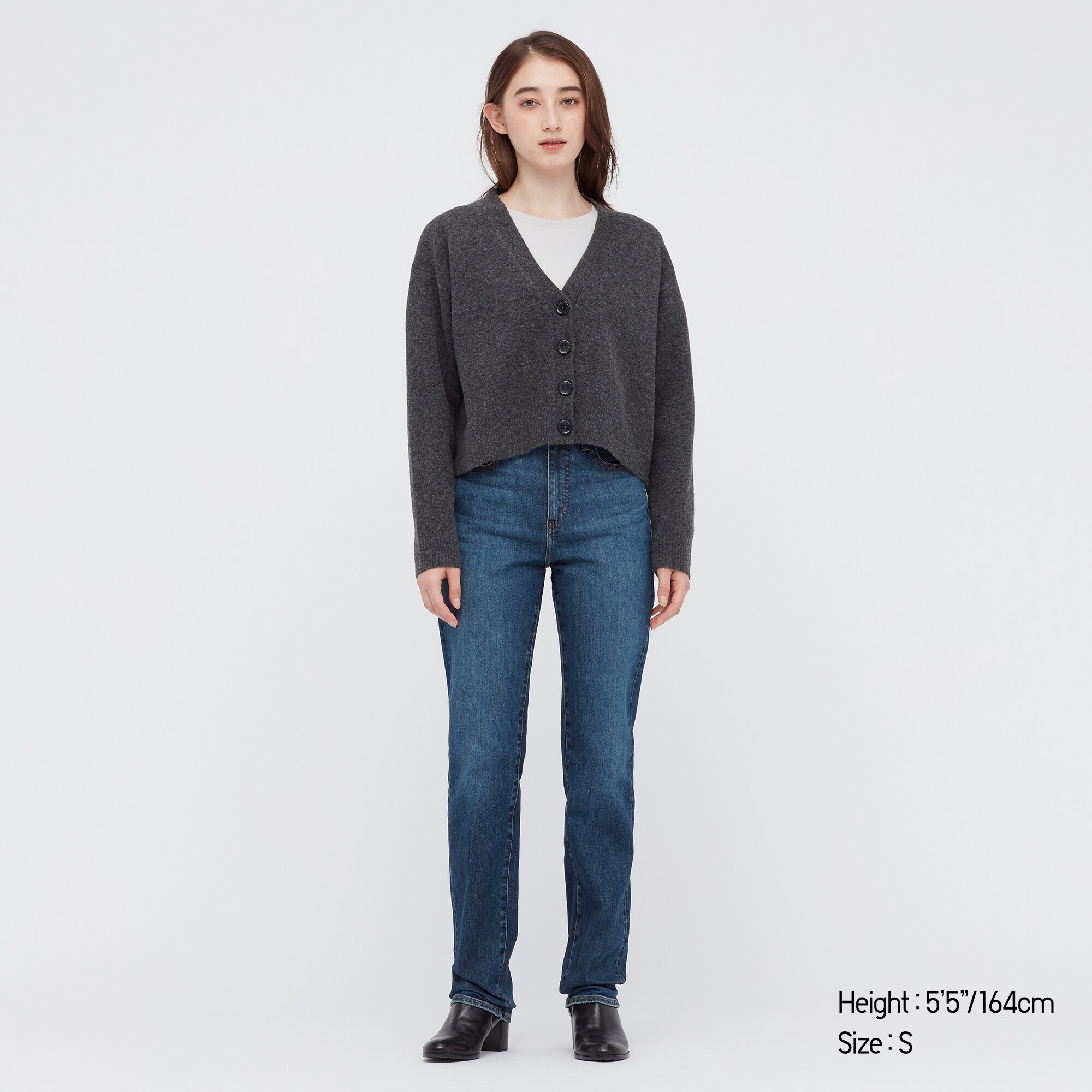 WOMEN'S SOUFFLE YARN V NECK CROPPED 