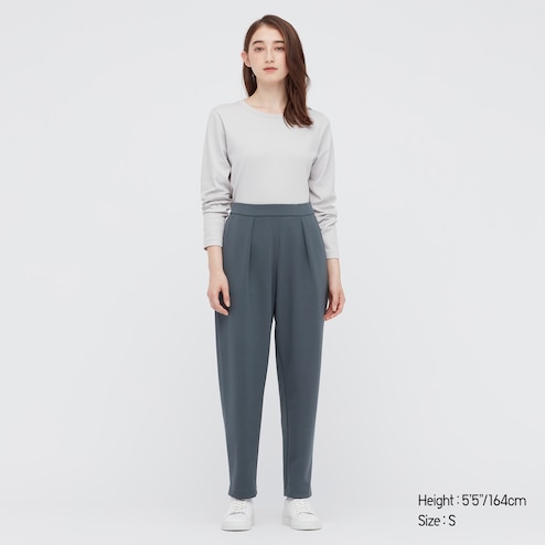 UNIQLO Women Stretch Double Face Tapered Pants, Women's Fashion