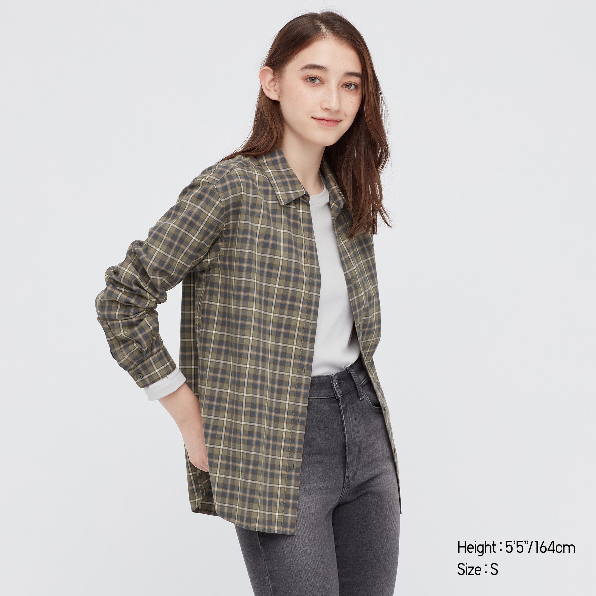 WOMEN'S LIGHT FLANNEL CHECKED LONG 