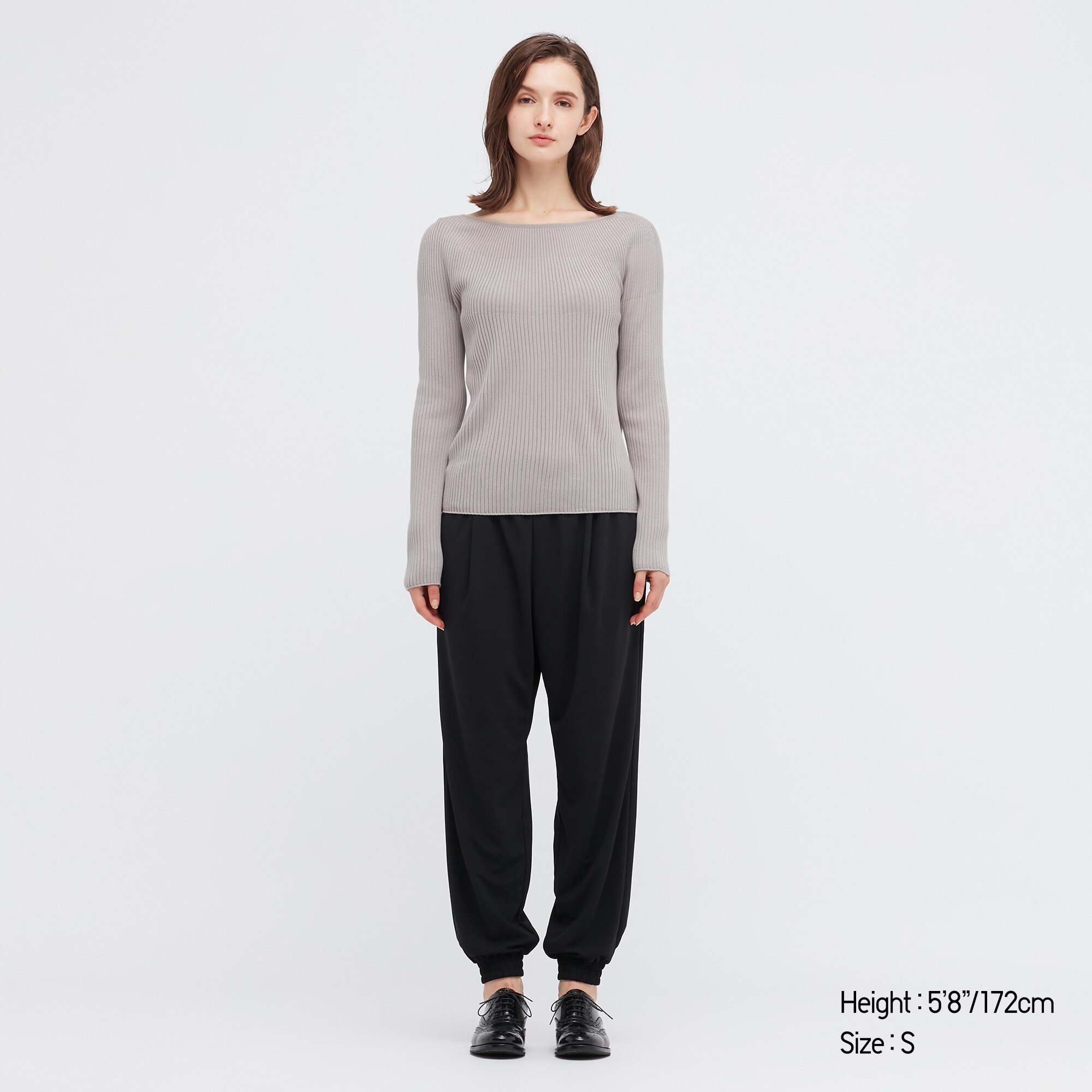 WOMEN'S 3D KNIT RIBBED BOAT NECK 