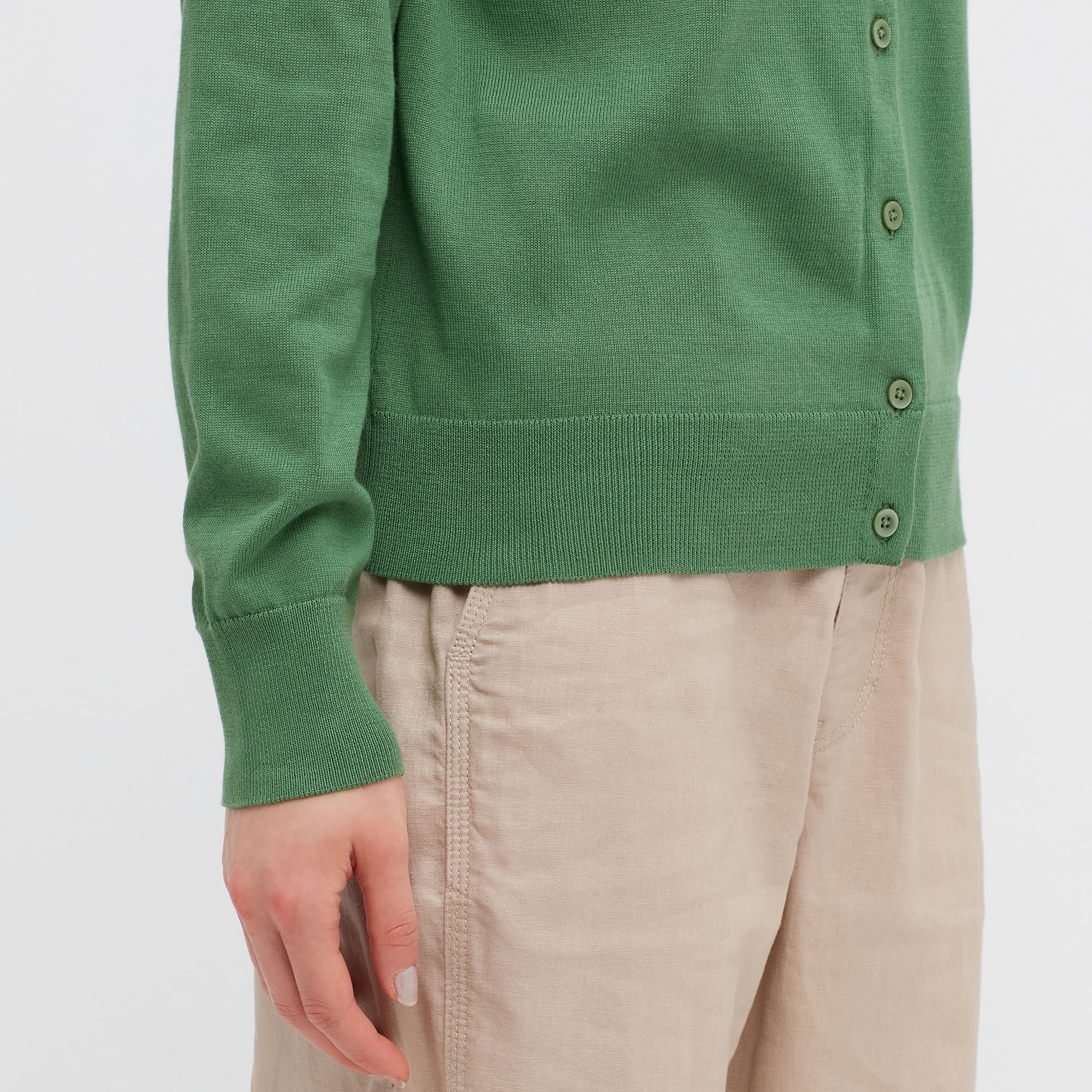 Green crew hot sale neck cardigan