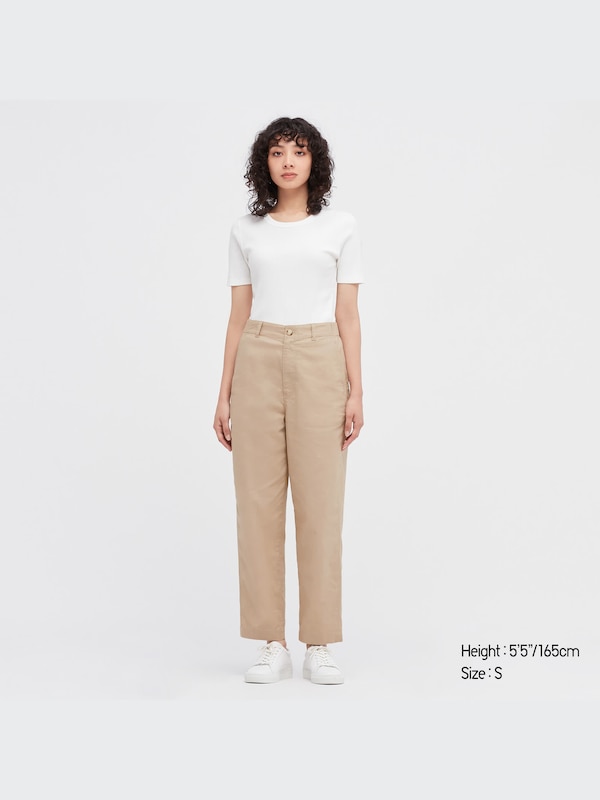 Linen Cotton Tapered Pants