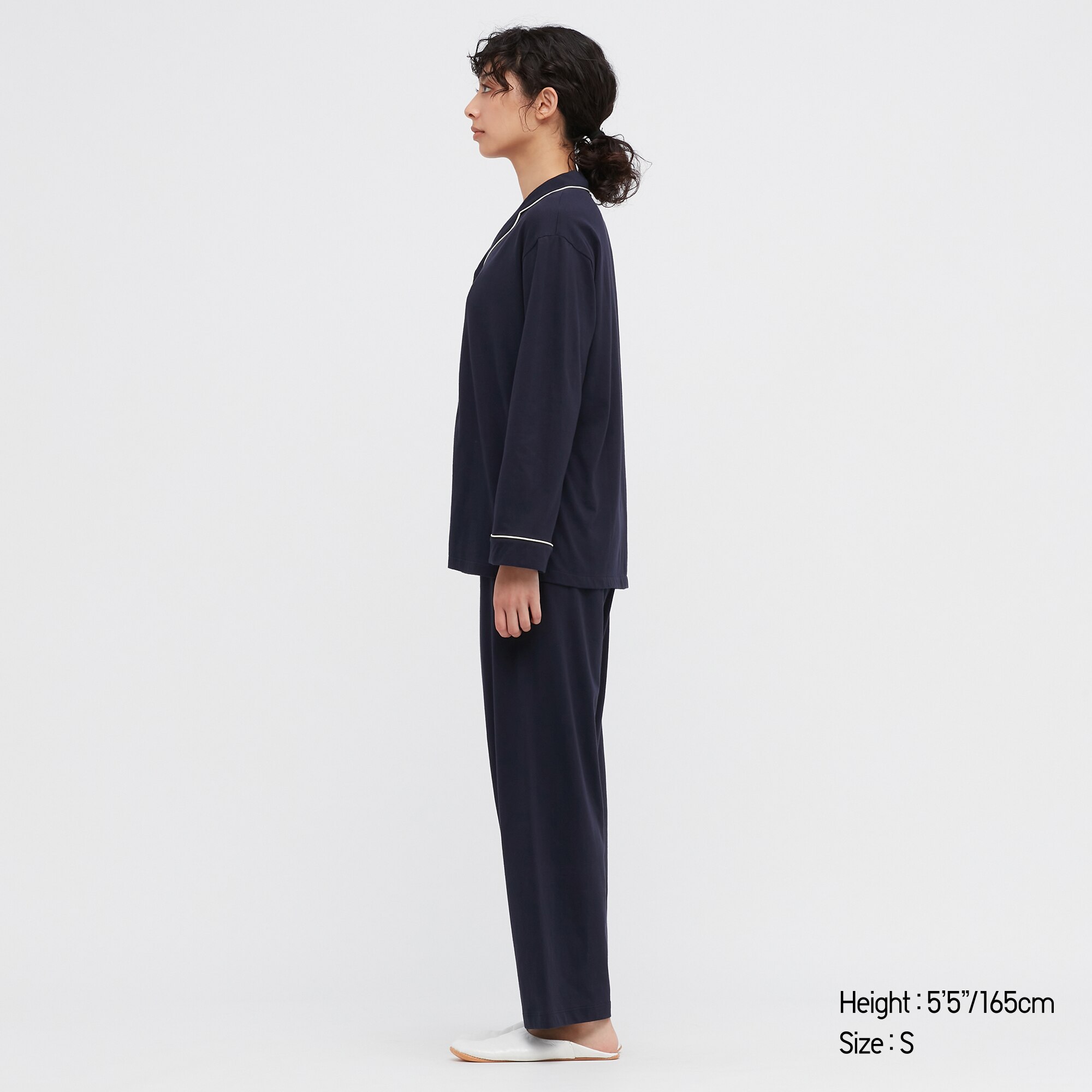 WOMEN S AIRISM COTTON PYJAMAS LONG SLEEVE UNIQLO AU