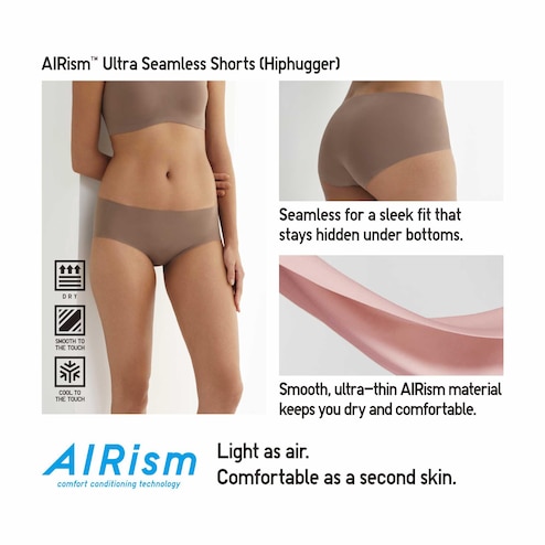 Women's Airism Ultra Seamless Regular Briefs with Quick-Drying, Red, XS