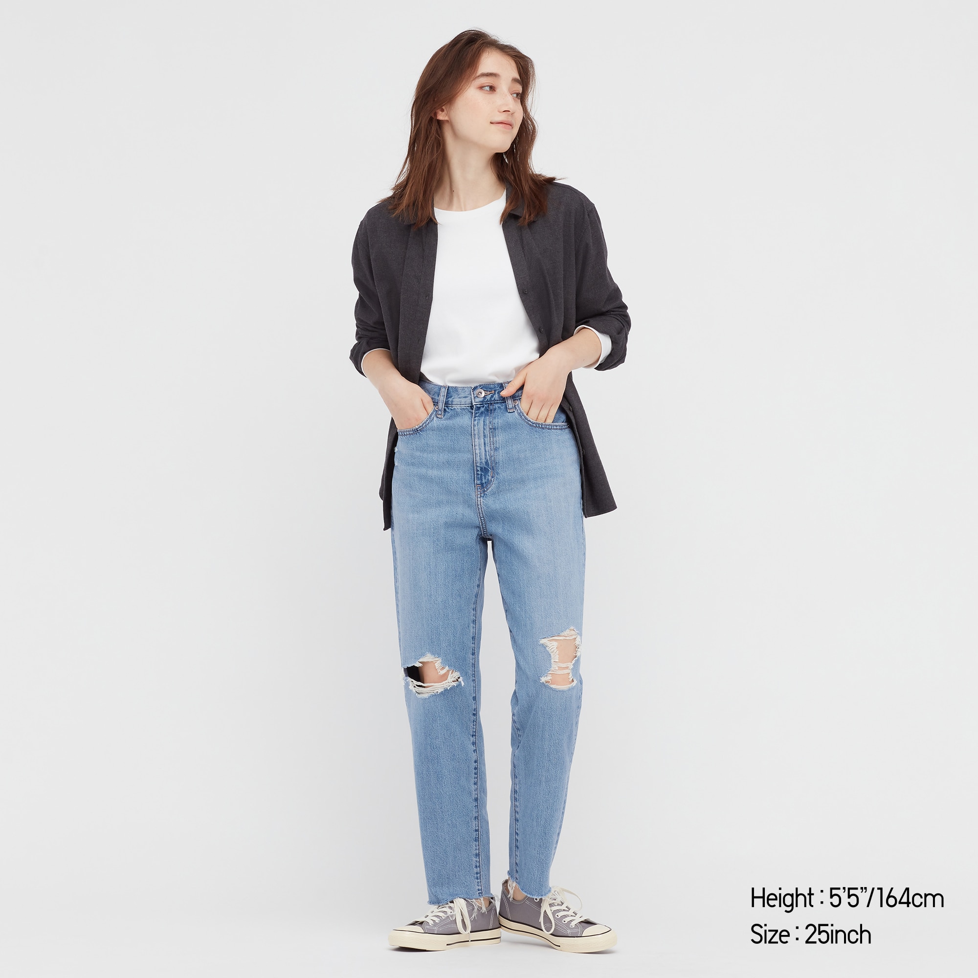 uniqlo straight high rise jeans