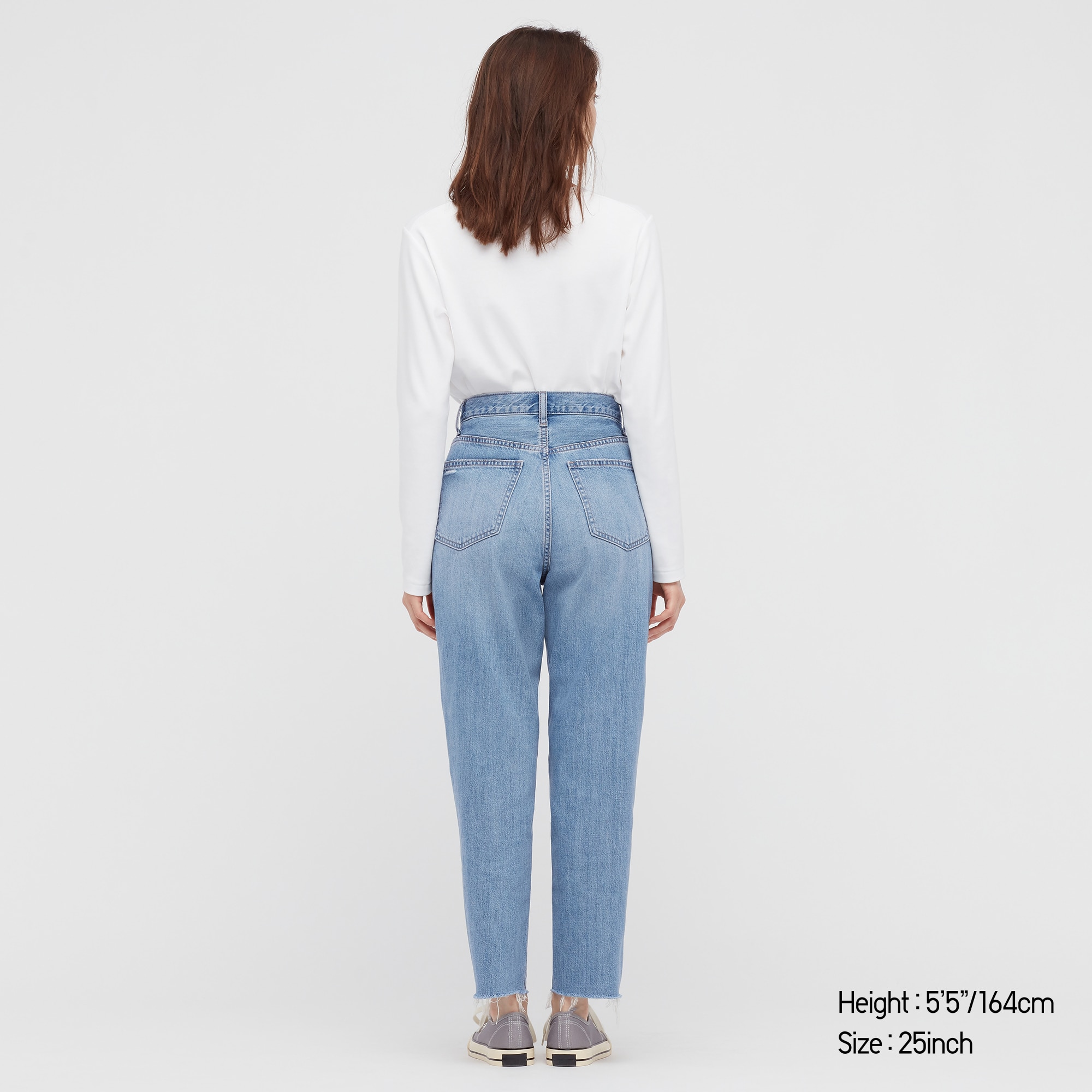 WOMEN'S PEG TOP HIGH RISE JEANS (RIPPED 