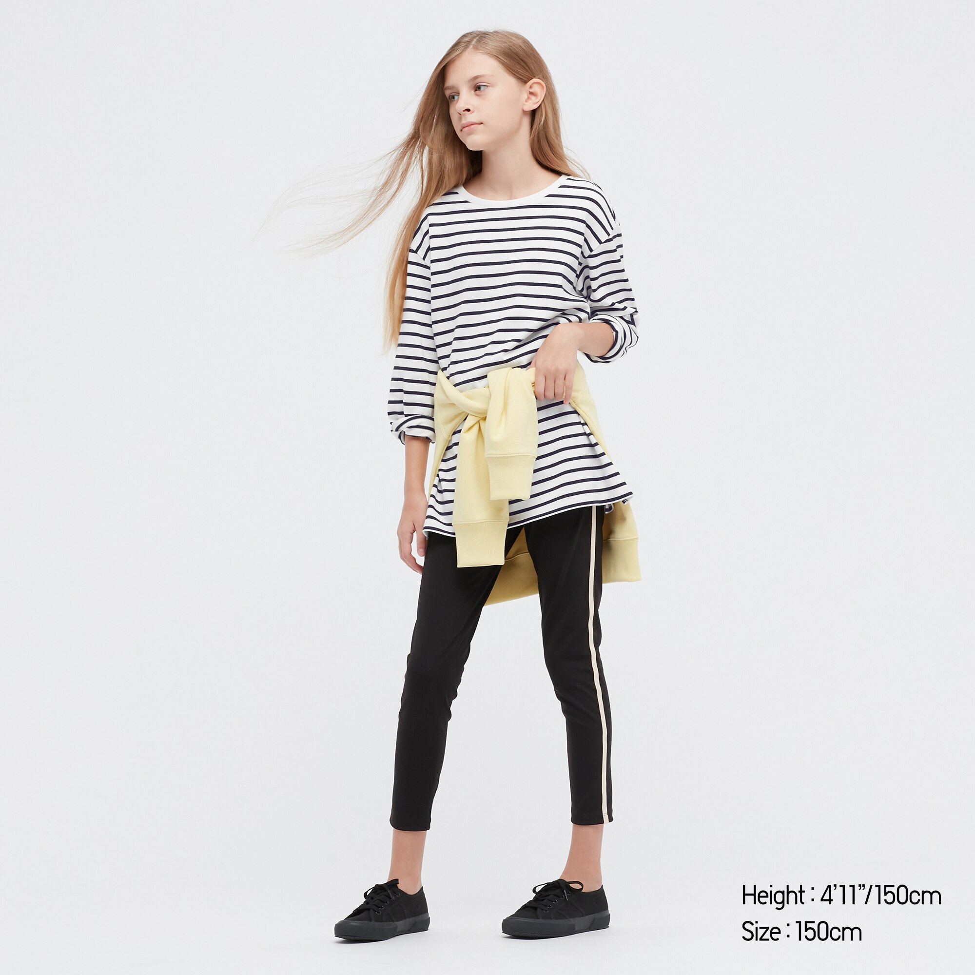 GIRLS STRIPED LONG SLEEVE TUNIC T-SHIRT 