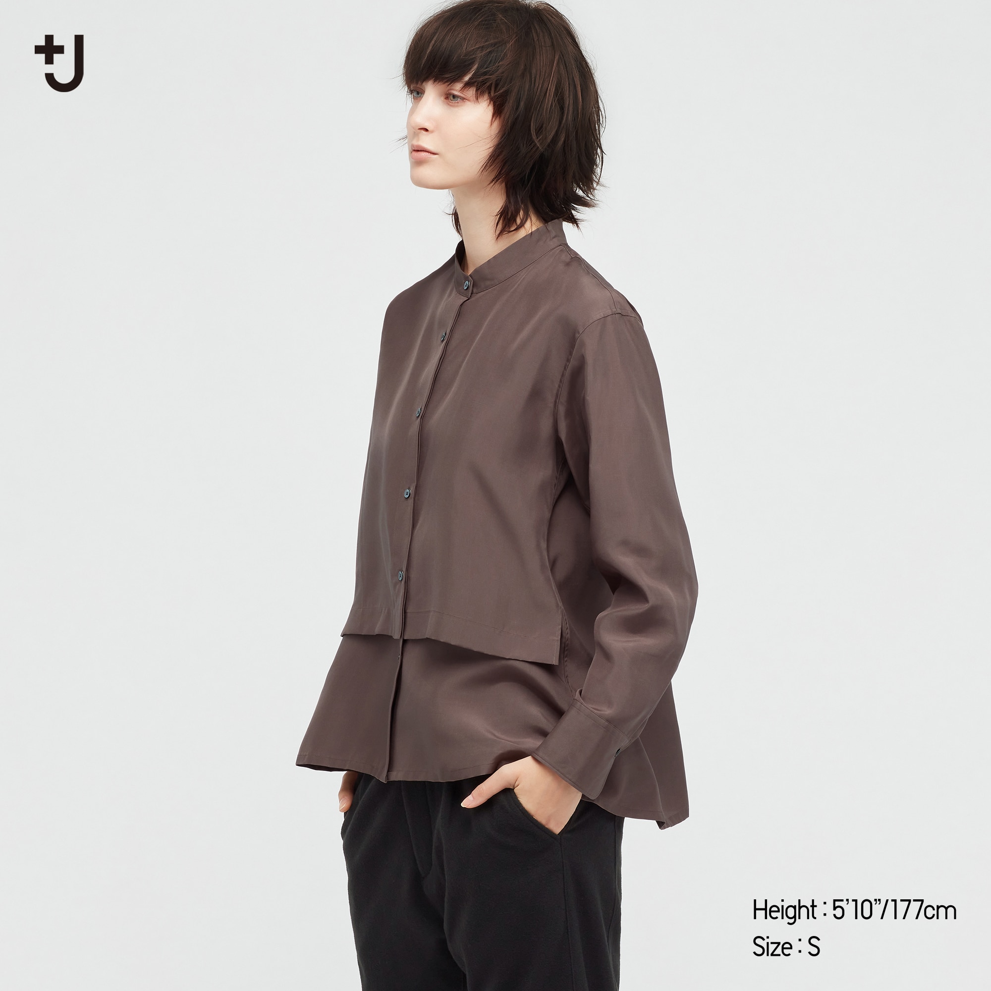 WOMEN'S +J SILK LONG SLEEVE BLOUSE 