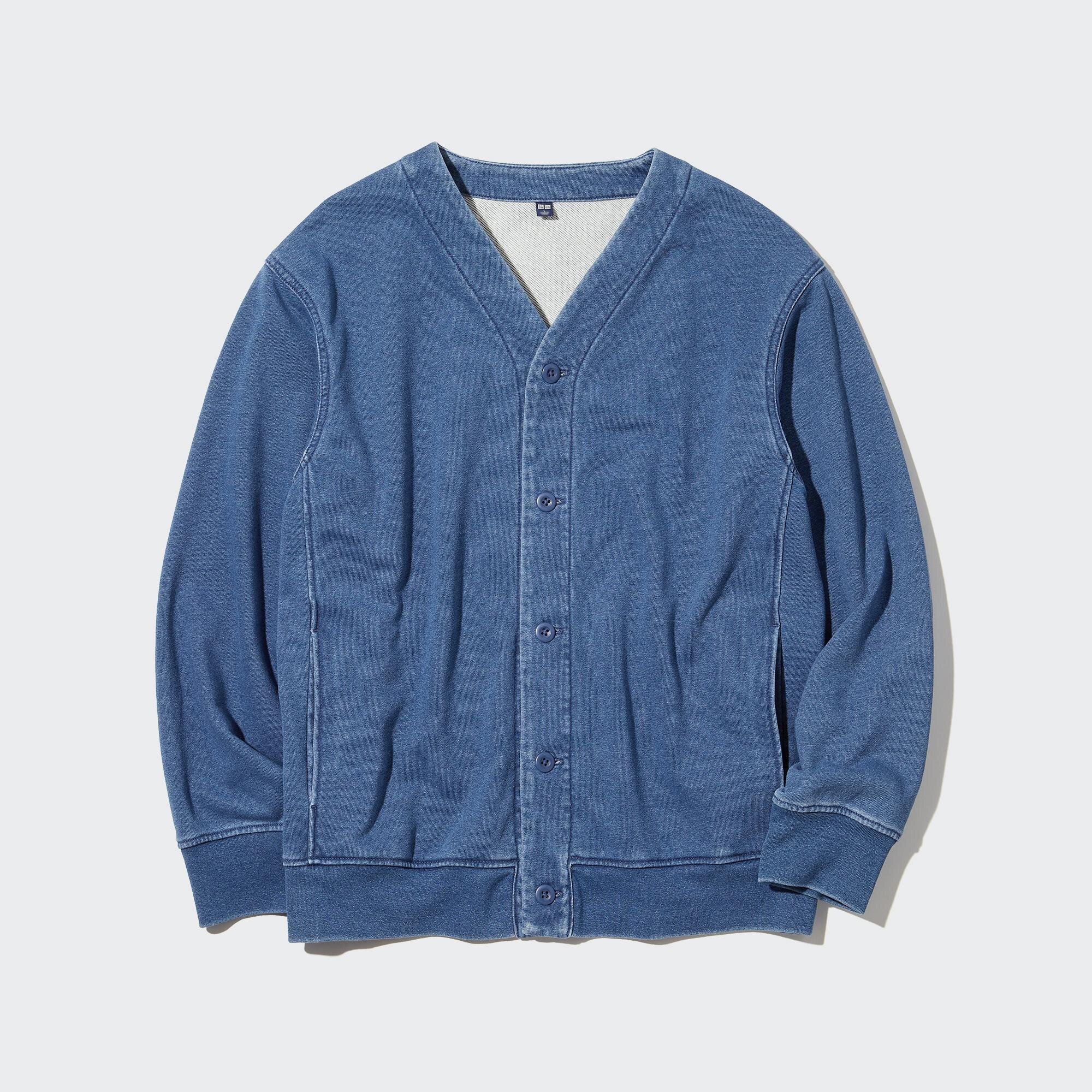 MEN'S INDIGO SWEAT CARDIGAN | UNIQLO AU