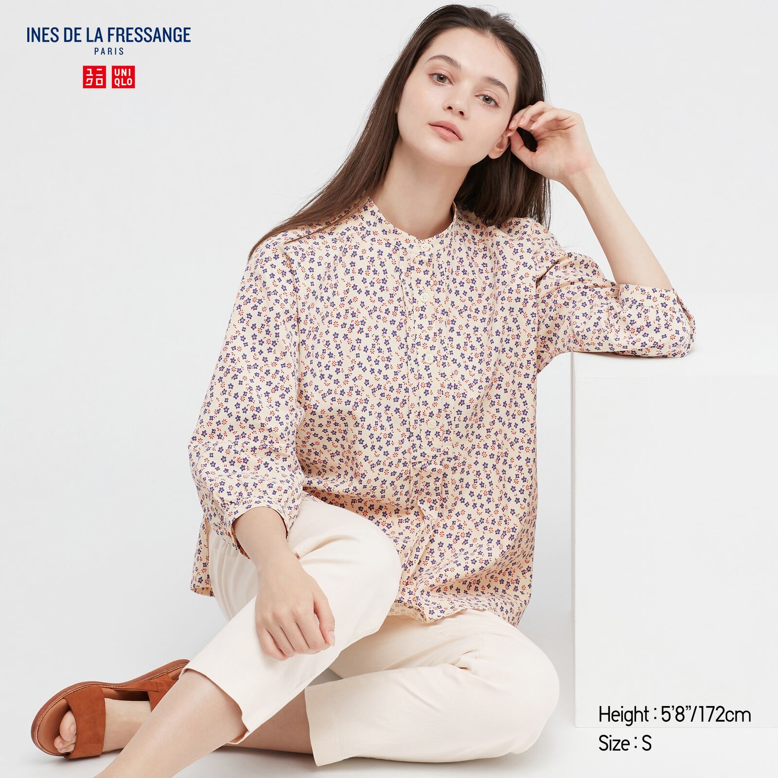 uniqlo.com | Idlf Linen Cotton Stand Collar 3/4 Sleeve Shirt