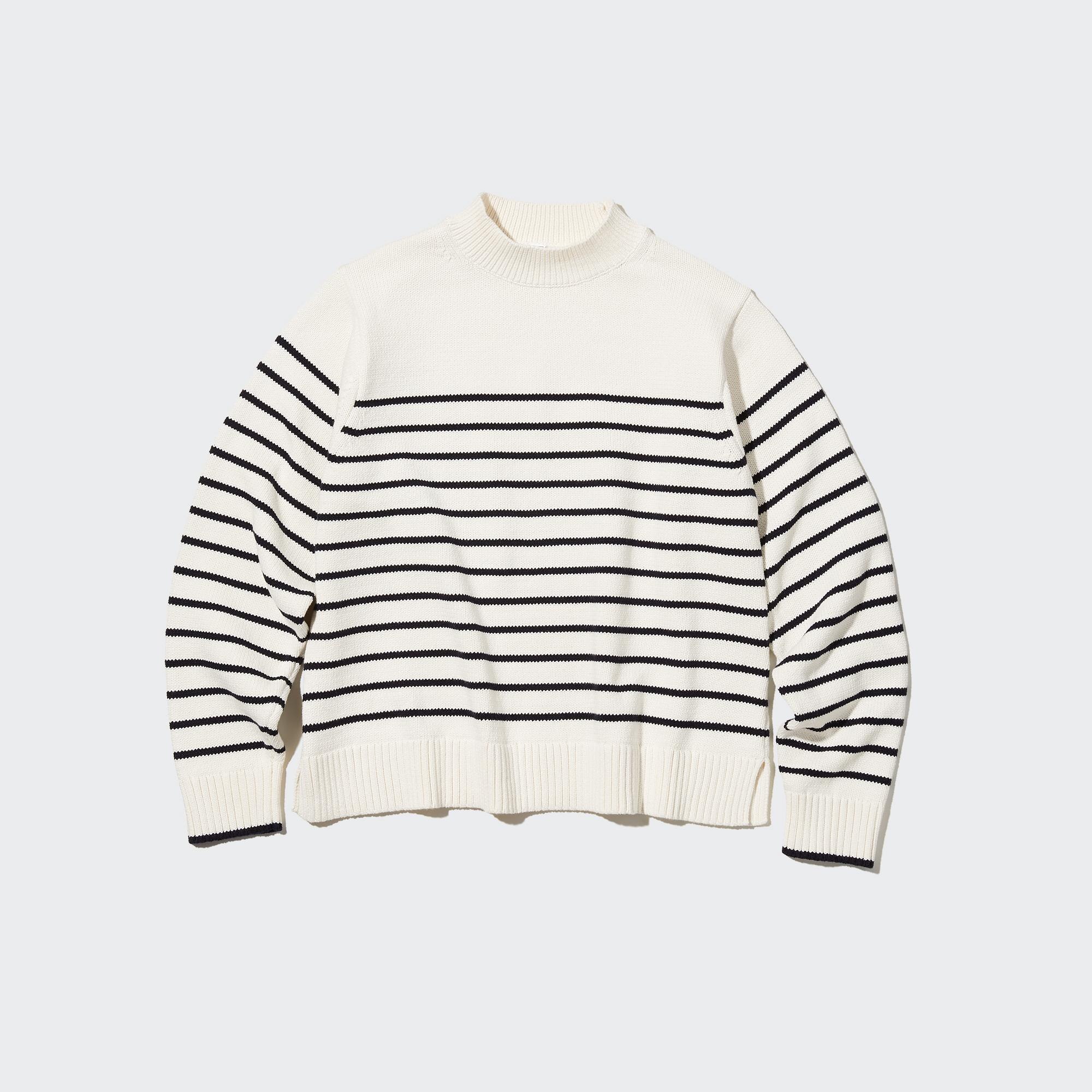 WOMEN'S WASHABLE MOCK NECK STRIPED 