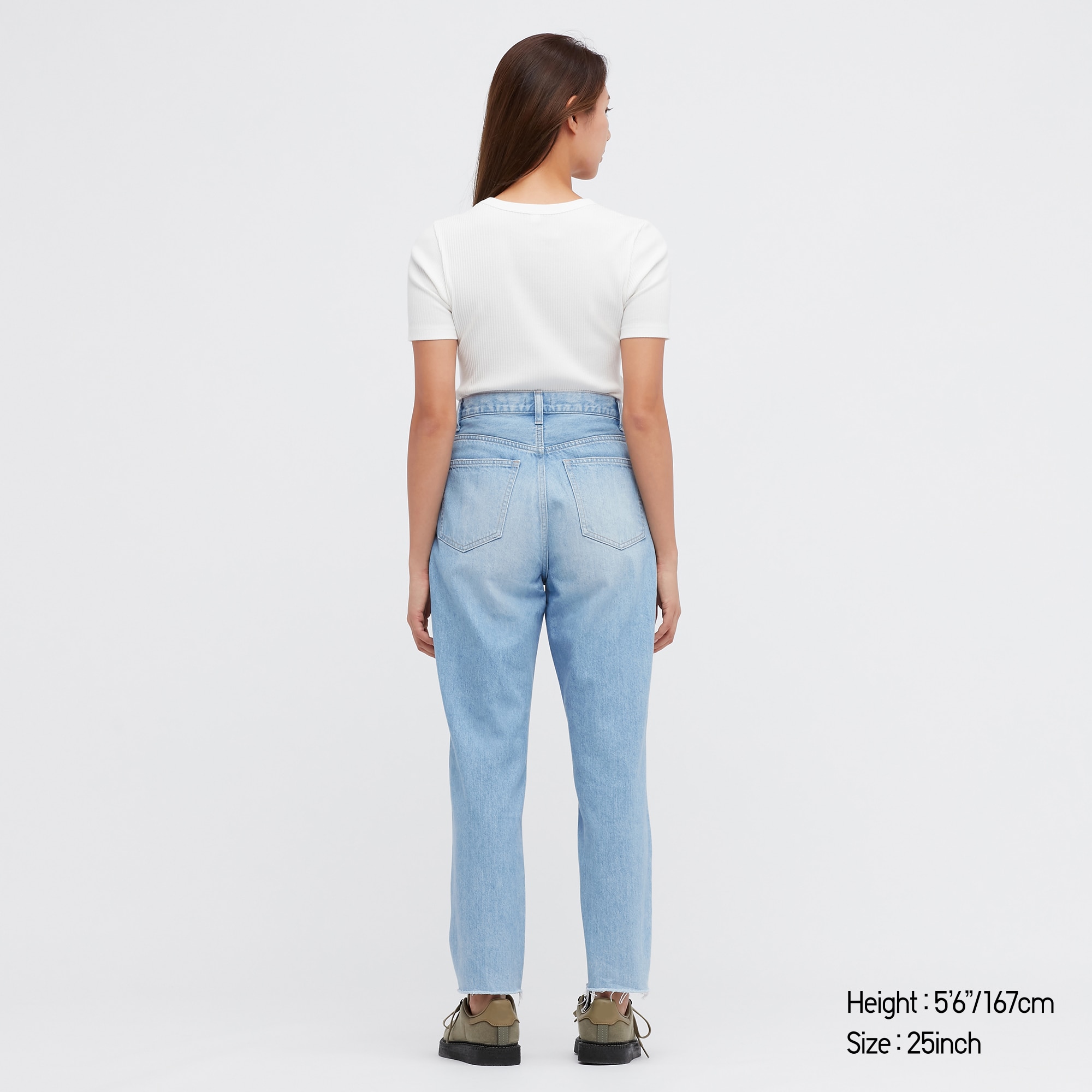 uniqlo peg top high rise jeans