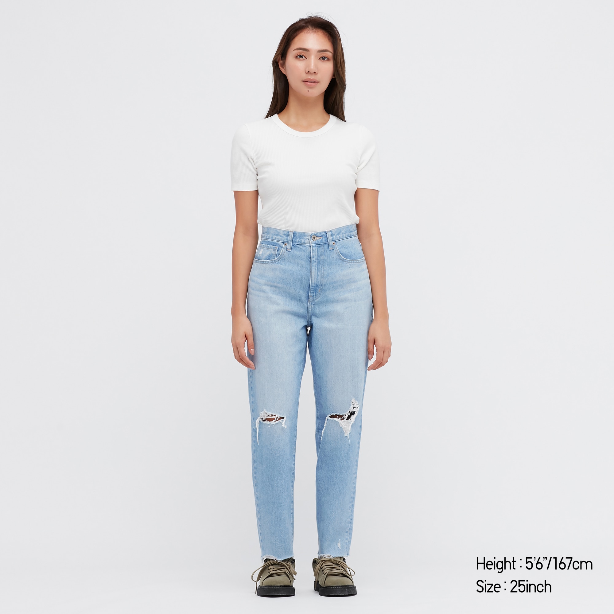 uniqlo ripped boyfriend jeans