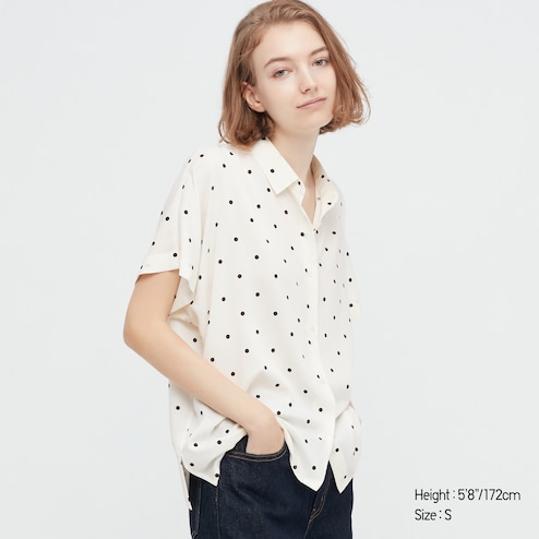 Style & Co., Tops, Style Co Short Sleeve Polka Dot Blouse Top