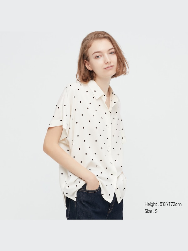 Rayon Printed Short Sleeve Blouse