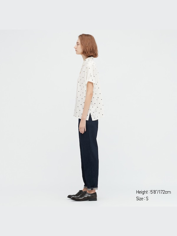 Rayon Printed Short Sleeve Blouse