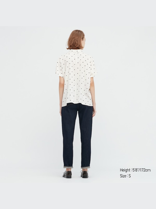 Rayon Printed Short Sleeve Blouse