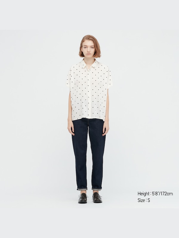 Rayon Printed Short Sleeve Blouse