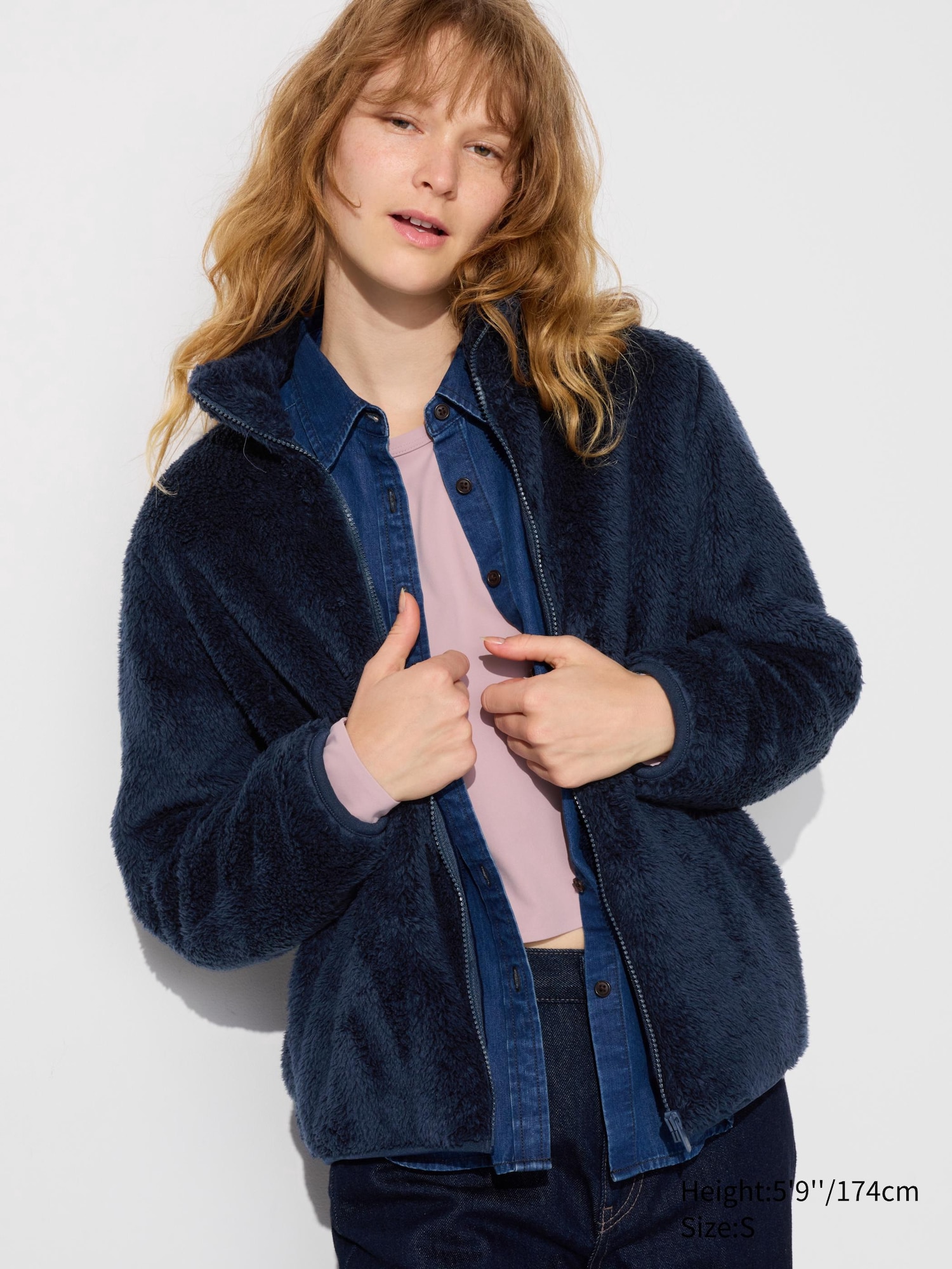 Check styling ideas for「Fluffy Yarn Fleece Full-Zip Jacket、Wide ...